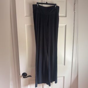 Athleta Black Ribbed Knit Flare Leg Leggings